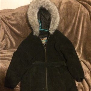 Cute cozy leather coat